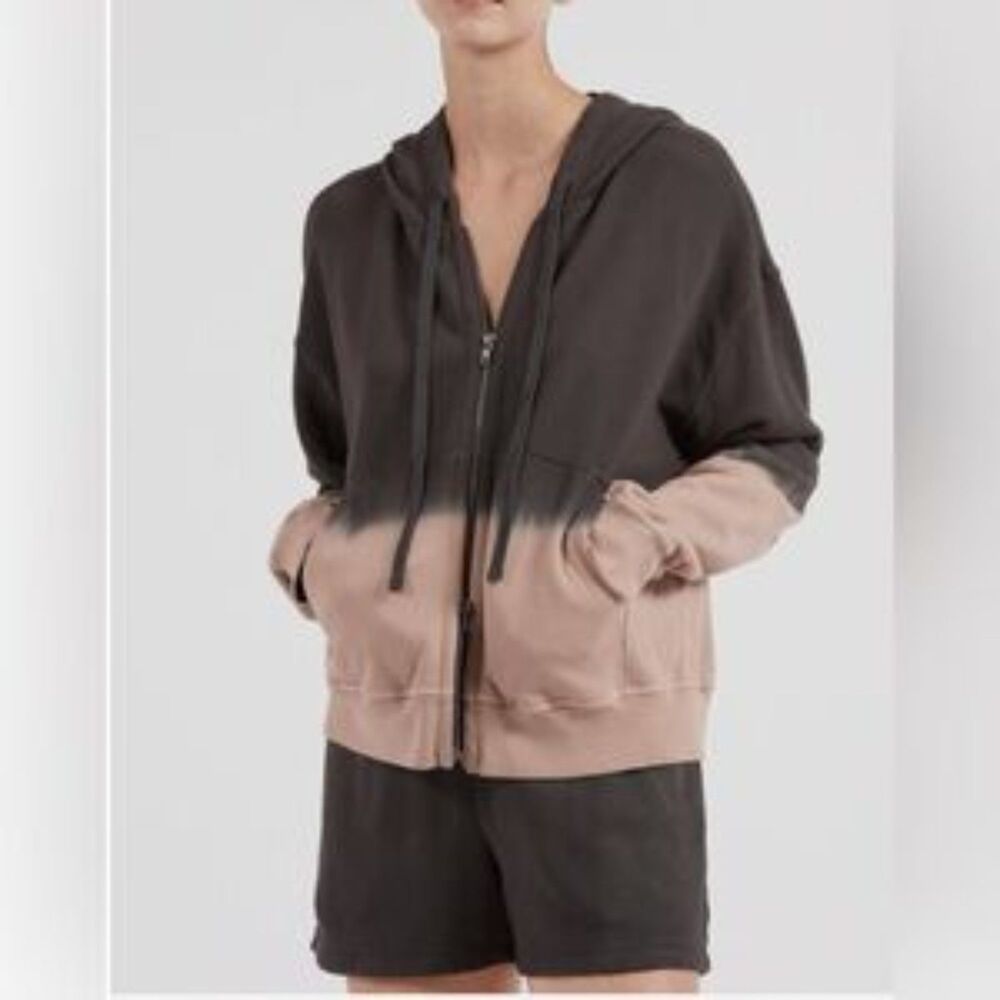 ATM Anthony Thomas Melillo Hoodie Full Zip Sweatshirt size Small Ombre Gray